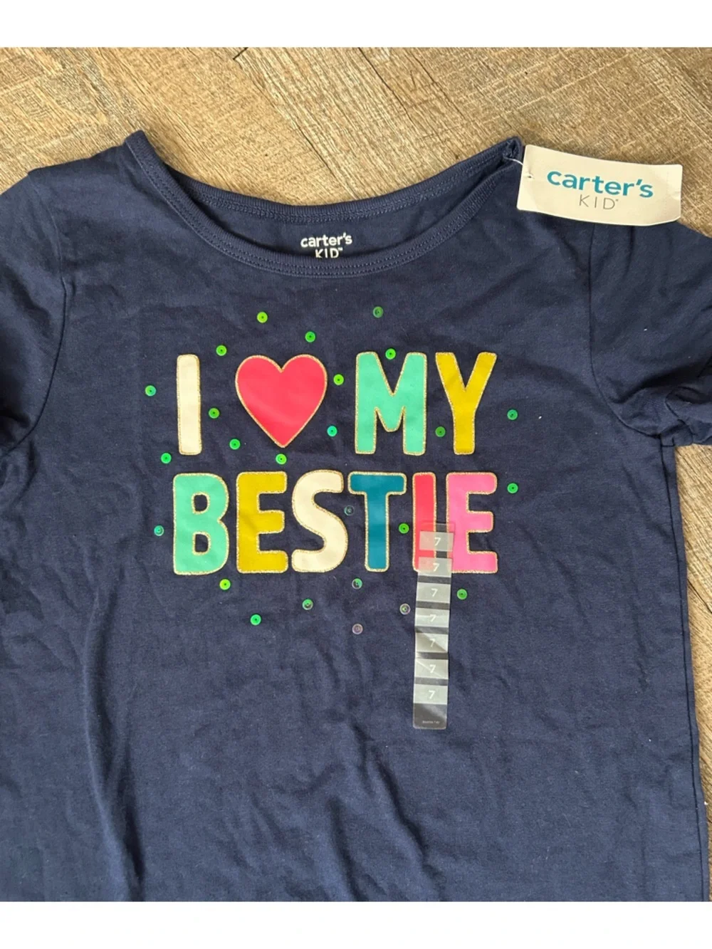 🌸 $10 SALE 🌸 Carter's Navy Tee with Multicolor 'I ♥ My Bestie' Graphic